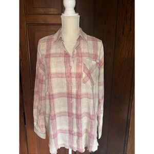 Womens Scrap Work Boutique  100% Cotton Blouse Size Small Fringe Boho Beachy EUC